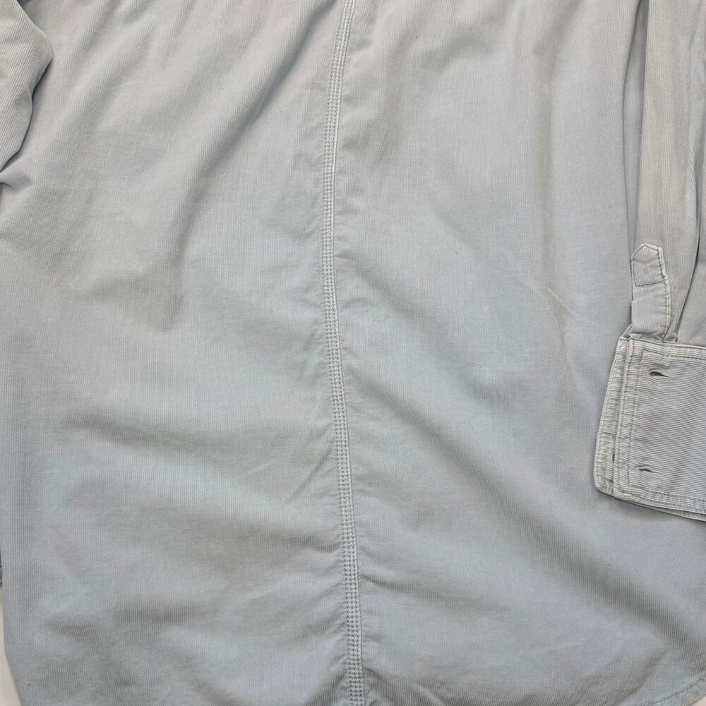 We The Free Corduroy Button Down Shirt Large Oversized Blue Shacket Boho - Picture 8 of 12